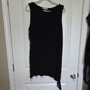 Green Envelope Long Black Sleeveless Tank Top W Side Tie XL